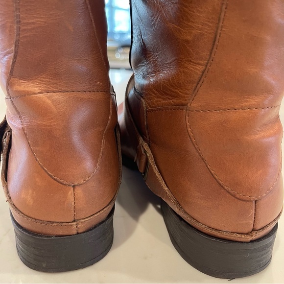 MLE chestnut brown tall distressed leather riding boots - Picture 8 of 15